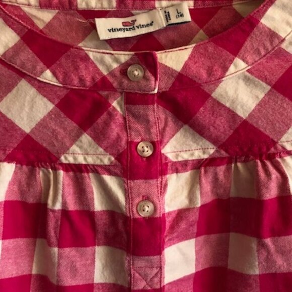 VINEYARD VINES Girls Pink Check Long Sleeve Top L - Picture 4 of 15